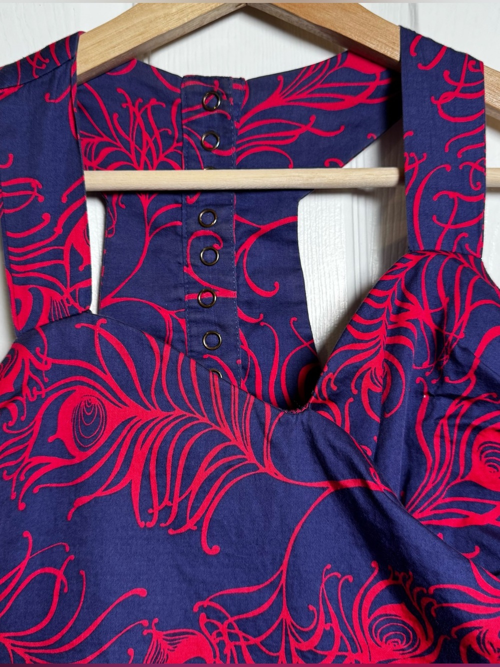 Rare Early FARM Rio Brazil Navy Dress Open Back Cotton Size Medium - Picture 2 of 11